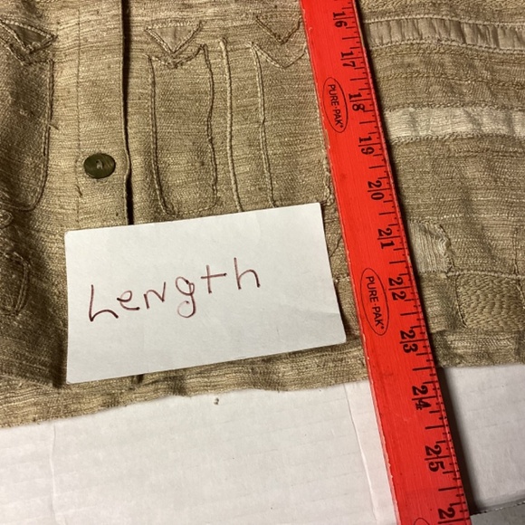Chico’s blazer womens SZ 3(xl) silk natural fibers appliquéd tan vintage - Picture 10 of 13
